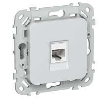 FLITE Розетка компьютерная RJ45 кат 6 UTP РК6-1-0-ФлЖ скрытой установки жемчуг (FI-K12-2-K36)