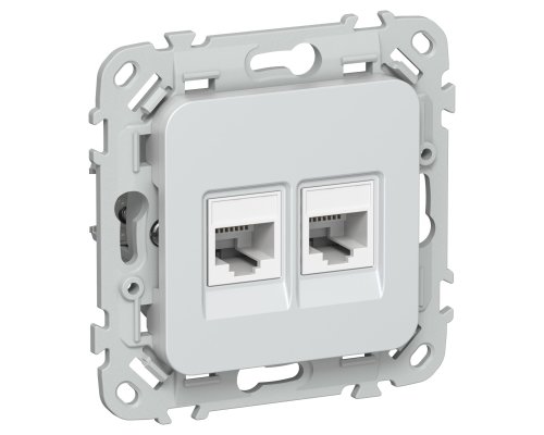 FLITE Розетка 2-местная RJ45/RJ11 кат 5Е/3 UTP РКТ5е/3-2-0-ФлЖ скрытой установки жемчуг (FI-KT22-1-K36)