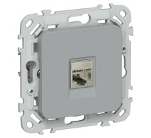 FLITE Розетка компьютерная RJ45 кат 5Е STP РК5е-1-1-ФлС скрытой установки серый (FI-K11-1-K03)