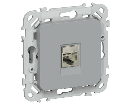 FLITE Розетка компьютерная RJ45 кат 5Е STP РК5е-1-1-ФлС скрытой установки серый (FI-K11-1-K03)