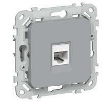 FLITE Розетка телефонная RJ11 кат 3 РТ3-1-ФлС скрытой установки серый (FI-T10-K03)