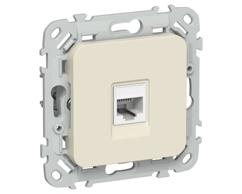 FLITE Розетка компьютерная RJ45 кат 5Е UTP РК5е-1-0-ФлСл скрытой установки сливочный (FI-K12-1-K86)