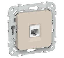 FLITE Розетка компьютерная RJ45 кат 5Е UTP РК5е-1-0-ФлЛ скрытой установки льняной (FI-K12-1-K88)