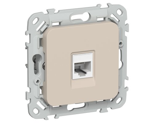 FLITE Розетка компьютерная RJ45 кат 5Е UTP РК5е-1-0-ФлЛ скрытой установки льняной (FI-K12-1-K88)