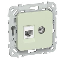 FLITE Розетка 2-местная RJ45/TV кат 5Е UTP РКТВ5е-2-0-ФлП скрытой установки панг(FI-AK22-1-K92)