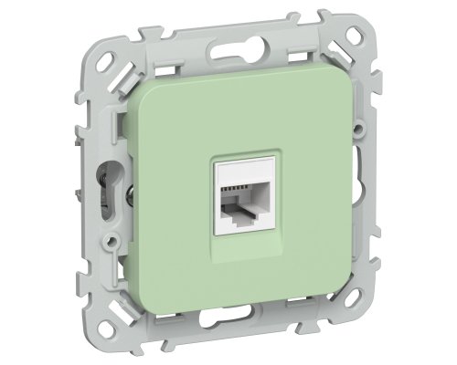 FLITE Розетка компьютерная RJ45 кат 5Е UTP РК5е-1-0-ФлФ скрытой установки фисташковый (FI-K12-1-K93)
