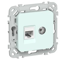 FLITE Розетка 2-местная RJ45/TV кат 5Е UTP РКТВ5е-2-0-ФлХЛ скрытой установки холодный лед (FI-AK22-1-K94)
