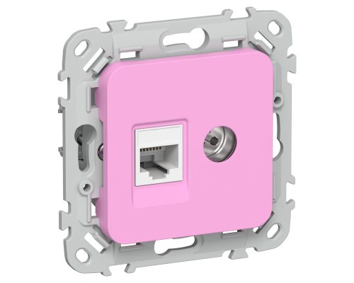 FLITE Розетка 2-местная RJ45/TV кат 5Е UTP РКТВ5е-2-0-ФлПр скрытой установки пурпурный (FI-AK22-1-K99)