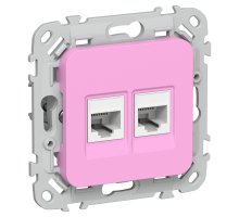 FLITE Розетка 2-местная компьютерная RJ45 кат 5Е UTP РК5е-2-0-ФлПр скрытой установки пурпурный (FI-K22-1-K99)