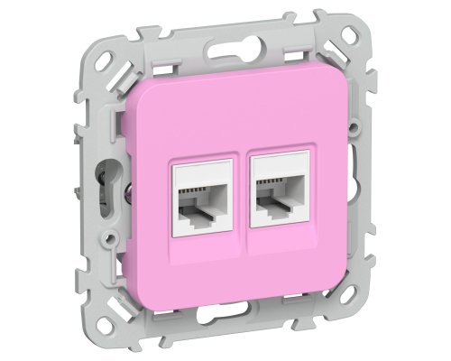 FLITE Розетка 2-местная компьютерная RJ45 кат 5Е UTP РК5е-2-0-ФлПр скрытой установки пурпурный (FI-K22-1-K99)