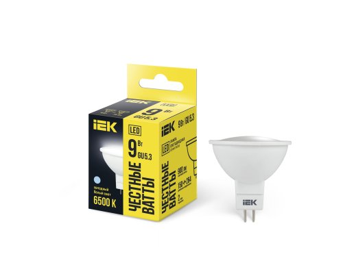 Лампа светодиодная MR16 софит 9Вт 230В 6500К GU5.3 (LLE-MR16-9-230-65-GU5)