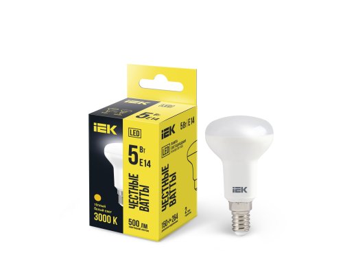 Лампа светодиодная R50 рефлектор 5Вт 230В 3000К E14 (LLE-R50-5-230-30-E14)