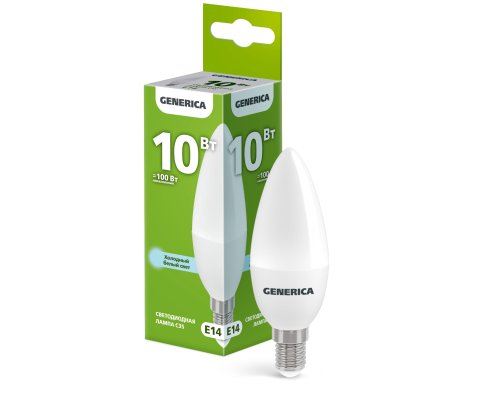 Лампа светодиодная C35 свеча 10Вт 230В 6500К E14 (LL-C35-10-230-65-E14-G)