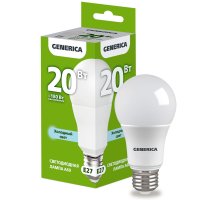 Лампа светодиодная A60 груша 20Вт 230В 6500К E27 (LL-A60-20-230-65-E27-G)