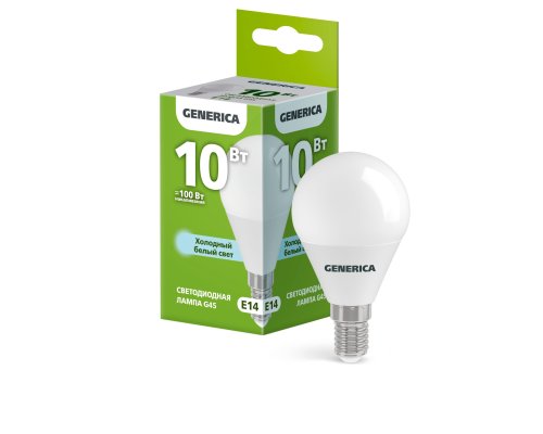 Лампа светодиодная G45 шар 10Вт 230В 6500К E14 (LL-G45-10-230-65-E14-G)