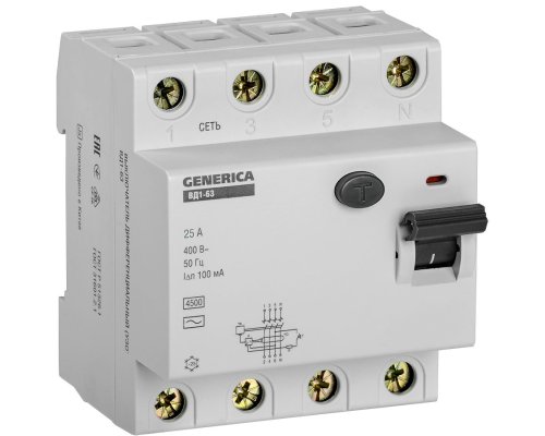 GENERICA ВД1-63 4Р 25А 100мА (MDV15-4-025-100)