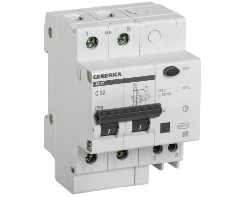 GENERICA АД12 2Р 32А 100мА (MAD15-2-032-C-100)