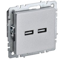 Розетка USB BRITE A+A 5В 3,1А РЮ10-1-БрА скрытой установки алюминий (BR-U21-D31-K47)