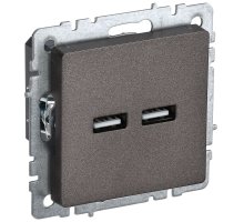 Розетка USB BRITE A+A 5В 3,1А РЮ10-1-БрТБ скрытой установки темная бронза (BR-U21-D31-K45)