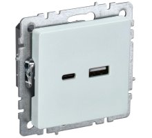 Розетка USB BRITE A+C 18Вт РЮ11-1-БрЖ скрытой установки жемчуг (BR-U22-018-K36)