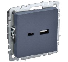 Розетка USB BRITE A+C 18Вт РЮ11-1-БрМ скрытой установки маренго (BR-U22-018-K35)