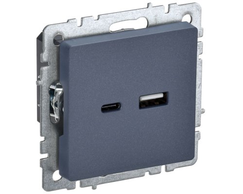 Розетка USB BRITE A+C 18Вт РЮ11-1-БрМ скрытой установки маренго (BR-U22-018-K35)