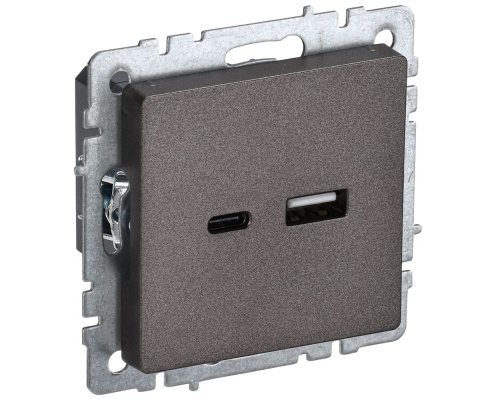 Розетка USB BRITE A+C 18Вт РЮ11-1-БрТБ скрытой установки темная бронза (BR-U22-018-K45)
