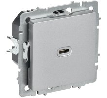 Розетка USB C BRITE 65Вт высокоскоростная зарядка РЮ12-1-БрА скрытой установки алюминий (BR-U13-065-K47)