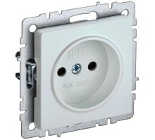 Розетка 1-местная BRITE РСш10-2-БрЖ без заземления с защитными шторками скрытой установки 10А жемчуг (BR-R13-10-K36)