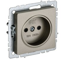 Розетка 1-местная BRITE РСш10-2-БрШ без заземления с защитными шторками 10А скрытой установки шампань (BR-R13-10-K37)