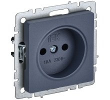 Розетка 1-местная BRITE РС10-1-0-БрМ без заземления без защитных шторок 10А скрытой установки маренго (BR-R10-10-K35)