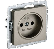 Розетка 1-местная BRITE РС10-1-0-БрШ без заземления без защитных шторок 10А скрытой установки шампань (BR-R10-10-K37)
