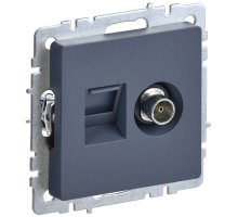 Розетка двойная TV+RJ45 BRITE кат.5E РТВ/РК12-БрМ скрытой установки маренго (BR-AK20-1-K35)