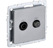 Розетка двойная TV+SAT BRITE РТВ/РСп12-БрА скрытой установки алюминий (BR-AF20-O-K47)