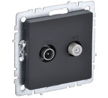 Розетка двойная TV+SAT BRITE РТВ/РСп12-БрГ скрытой установки графит (BR-AF20-O-K53)