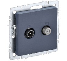 Розетка двойная TV+SAT BRITE РТВ/РСп12-БрМ скрытой установки маренго (BR-AF20-O-K35)