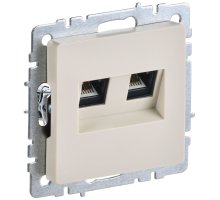 Розетка компьютерная двойная RJ45 BRITE кат.6 РК11-2-БрКр скрытой установки бежевый (BR-K20-2-K10)
