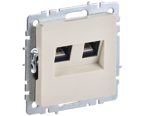 Розетка компьютерная двойная RJ45 BRITE кат.6 РК11-2-БрКр скрытой установки бежевый (BR-K20-2-K10)