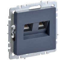 Розетка компьютерная двойная RJ45 BRITE кат.6 РК11-2-БрМ скрытой установки маренго (BR-K20-2-K35)