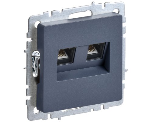 Розетка компьютерная двойная RJ45 BRITE кат.6 РК11-2-БрМ скрытой установки маренго (BR-K20-2-K35)