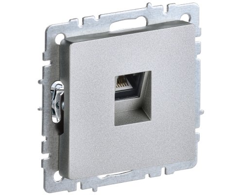 Розетка компьютерная RJ45 BRITE кат.5E РК10-БрА скрытой установки алюминий (BR-K10-1-K47)