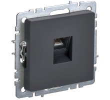 Розетка компьютерная RJ45 BRITE кат.5E РК10-БрГ скрытой установки графит (BR-K10-1-K53)