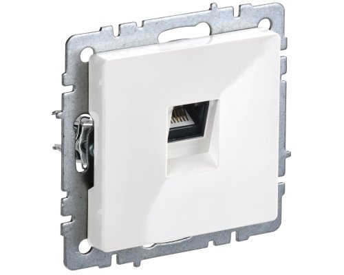 Розетка компьютерная RJ45 BRITE кат.6 РК11-БрБ скрытой установки белый (BR-K10-2-K01)