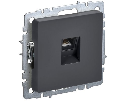 Розетка компьютерная RJ45 BRITE кат.6 РК11-БрГ скрытой установки графит (BR-K10-2-K53)