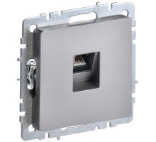 Розетка компьютерная RJ45 BRITE кат.6 РК11-БрС скрытой установки сталь (BR-K10-2-K46)