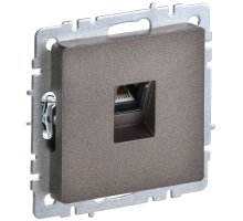 Розетка компьютерная RJ45 BRITE кат.6 РК11-БрТБ скрытой установки темная бронза (BR-K10-2-K45)