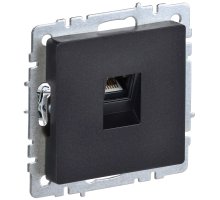 Розетка компьютерная RJ45 BRITE кат.6 РК11-БрЧ скрытой установки черный (BR-K10-2-K02)
