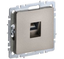 Розетка компьютерная RJ45 BRITE кат.6 РК11-БрШ скрытой установки шампань (BR-K10-2-K37)