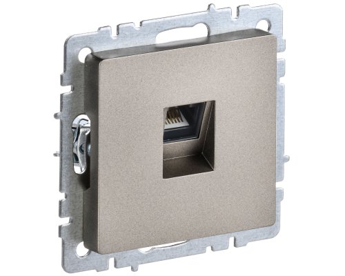 Розетка компьютерная RJ45 BRITE кат.6 РК11-БрШ скрытой установки шампань (BR-K10-2-K37)
