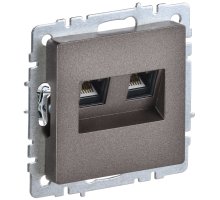 Розетка двойная RJ11+RJ45 BRITE кат.5E РК/Т12-БрТБ темная бронза (BR-KT20-O-1-K45)
